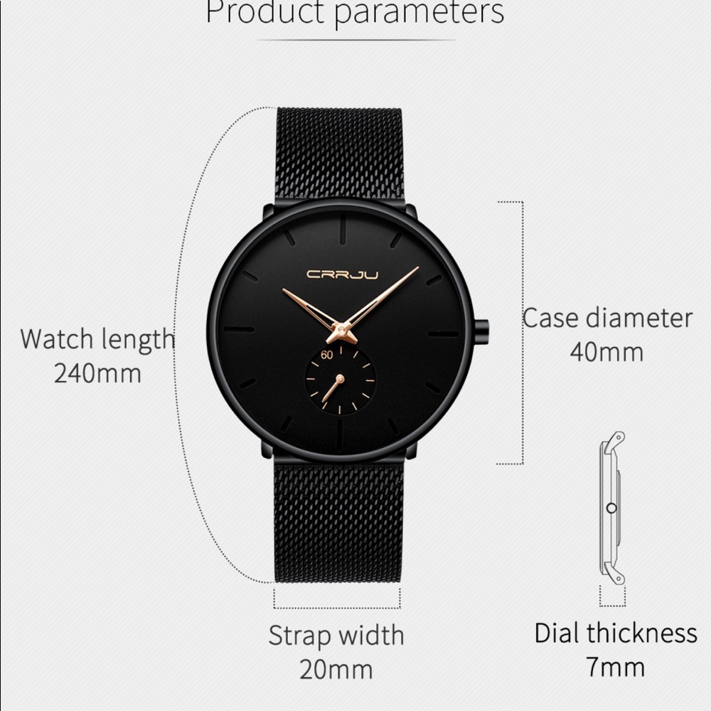 ⌚️Blue New Men Mesh Steel Waterproof Sport Watch - Picture 6 of 6